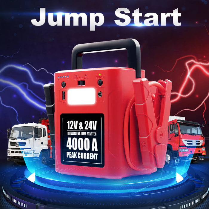 56000mAh customize emergency car workshop lithium battery charger and jump starter 12v 24v
