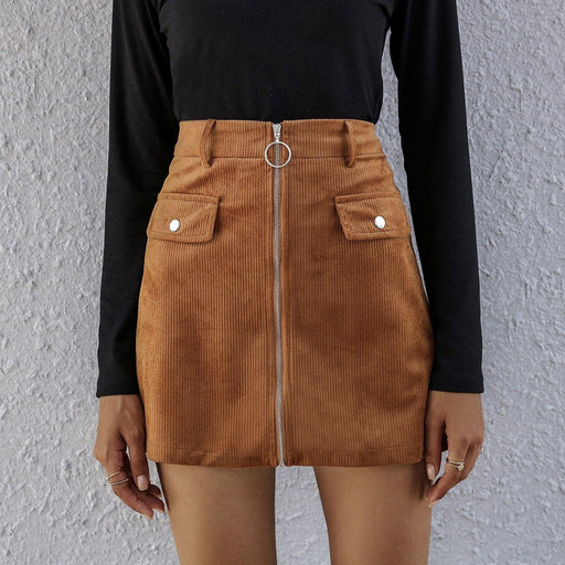 High Waist A Line Skirt Feminine Short Skirt Fashion Bag Hip Skirt