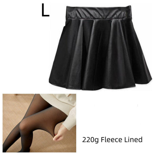 High waist Faux Leather Skirt sun skirt pleated skirt