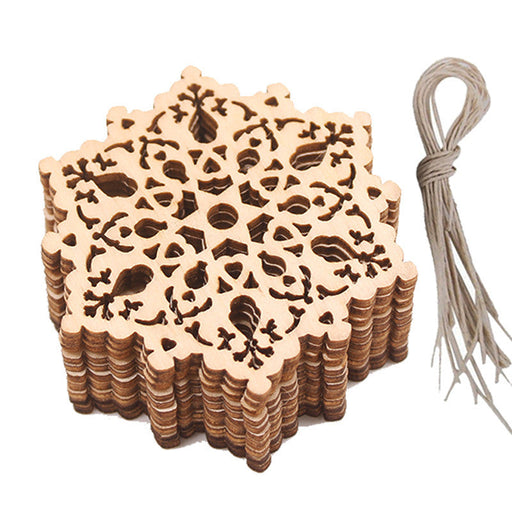 Hollow Out Snowflake Home Decoration Christmas Tree Pendant Wood