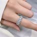 Horse Eyed Women's Full Diamond Wide Ring Simple Style