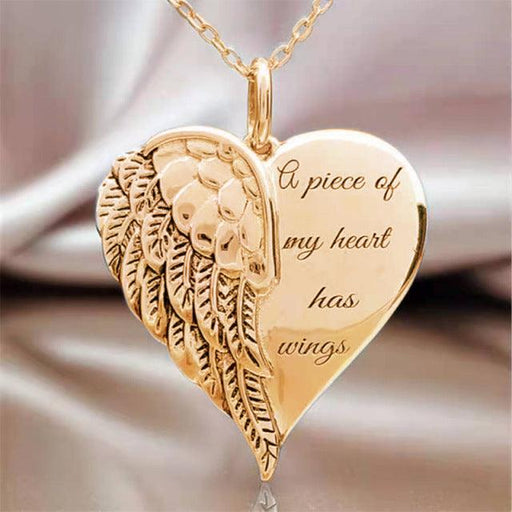 Horseshoe Cremation Jewelry Angel Wings Lettering Necklace for Women