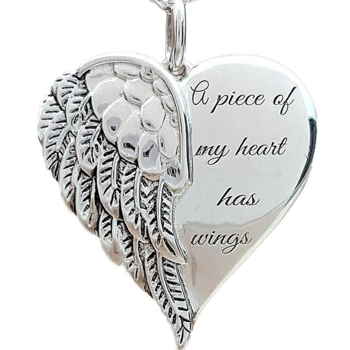 Horseshoe Cremation Jewelry Angel Wings Lettering Necklace for Women