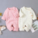 Knitted solid color baby jumpsuit