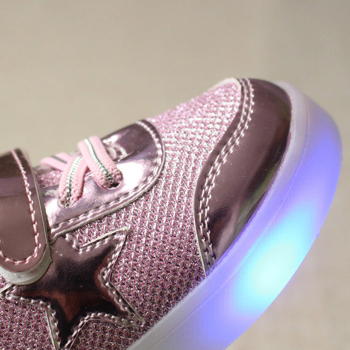 LED shoe magic button
