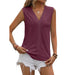Lace Tops Women V-neck Sleeveless Hollow Out Vest Summer Tank