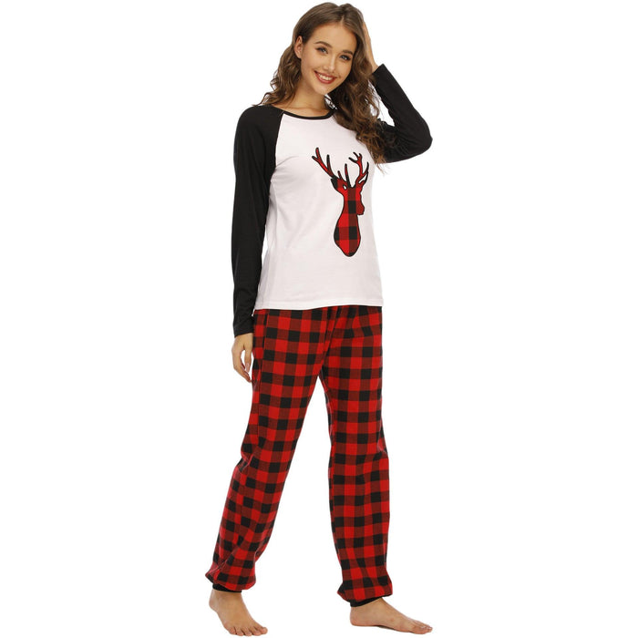 Ladies Cotton Pajamas Suit Christmas Deer Holiday Home Service