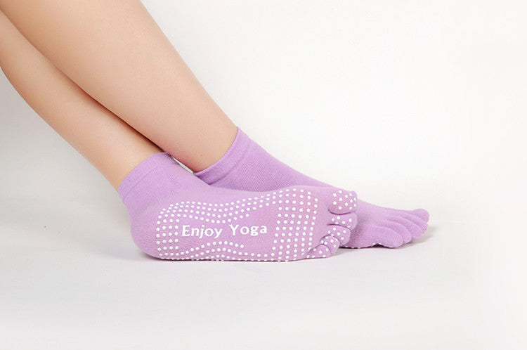 Ladies Non-Slip Cotton Yoga Socks With Heel