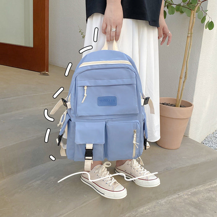 Large Capacity Junior High School Student Schoolbag Light And Simple