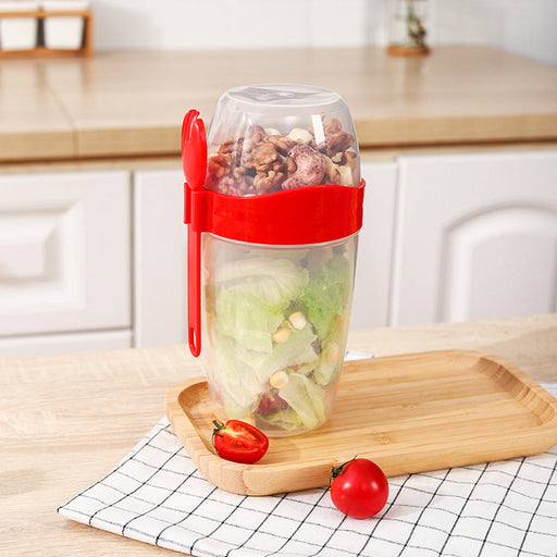 Large Capacity Salad Cup With Spoon Lid