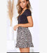 Leopard-print mid-rise elasticated ruffled short skirt