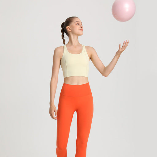 Lycra Workout Clothes High Waist Peach