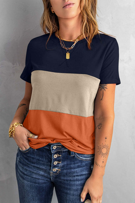 Match Color Short - Sleeved T-shirt Women Loose 100 Matching Top Match Color
