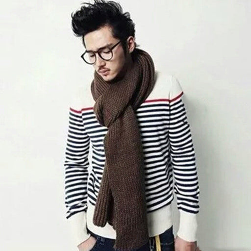 Men's And Women's Fashion Thickening Warm Solid Color Scarf