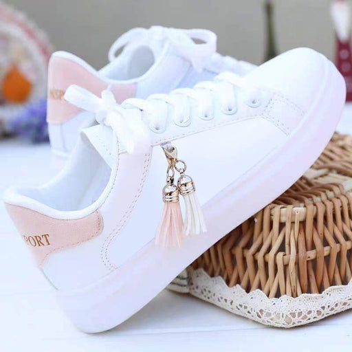 Mesh white shoes ladies Fashion Breathable Sports And Flat Shoes