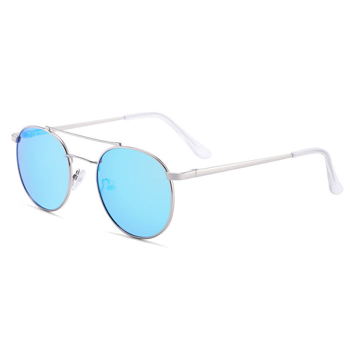 Metal Frame Sunglasses Double Bridge Polarized Circular