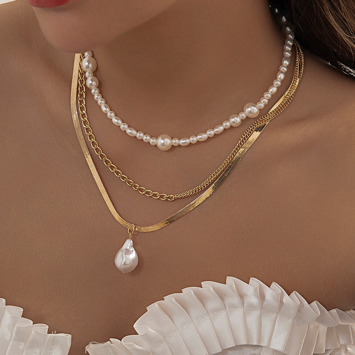 Metal Style Sweet Cool Pearl Necklace