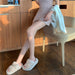 Micro-shimmering Transparent Pearly One-line Crotch Bottoming Socks