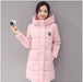 Mid-length Hooded Long Sleeve Down Cotton Clothes Women's Clothes Girl Down Cotton Jacket Coat