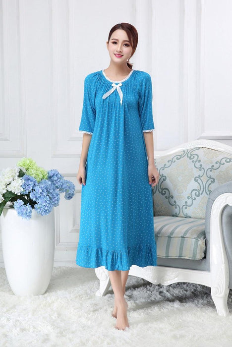 Modal Long Small Floral Pajamas For Women