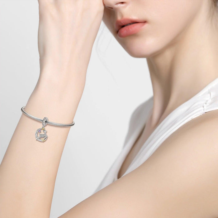 Moonlight Elk Pendant Christmas Series 925 Silver Pendant Necklace Bracelet Diy Accessories