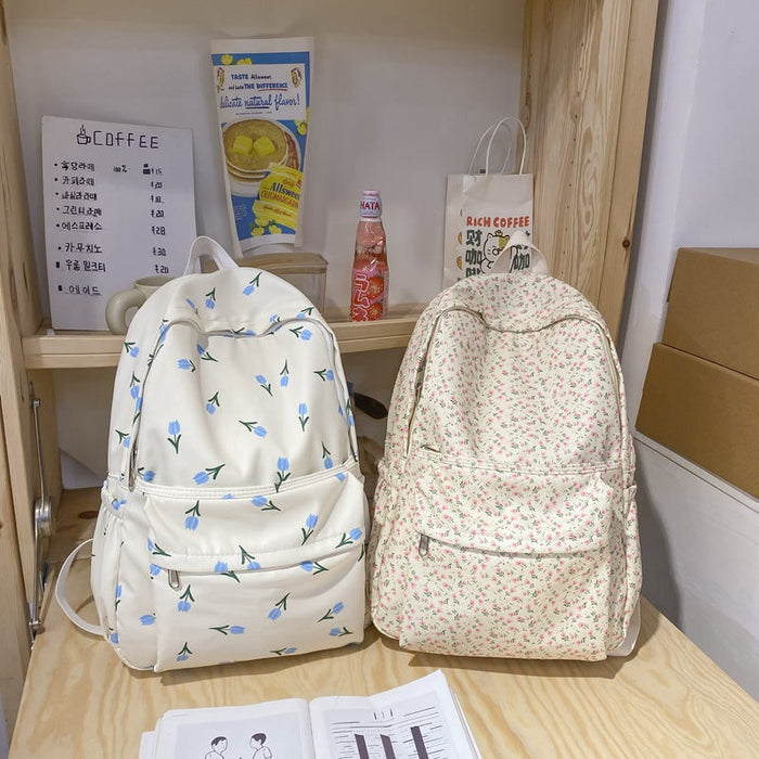 Mori Department Girl Backpack Small Fresh Floral Backpack