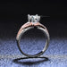 Mosan Diamond Female Silver Ring Gold Exaggerated Two Colors