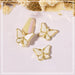 Nail Beauty Crystal Butterfly Transparent Golden Edge Metal Rhinestone Stereo Nails Shell Butterfly Diamond Decorations