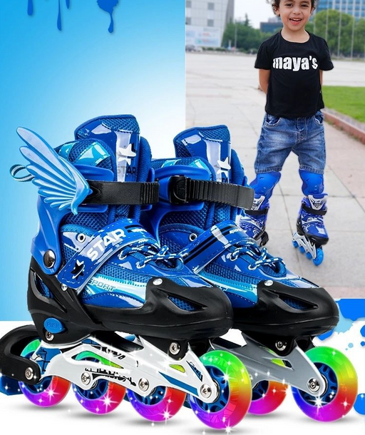 New Boy Girl Children Inline Skates Adjustable Size Flashing Roller Skating Boots for Kids