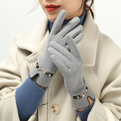 New German Velvet Gloves Women's Plush Warm Lovely And Cold Proof