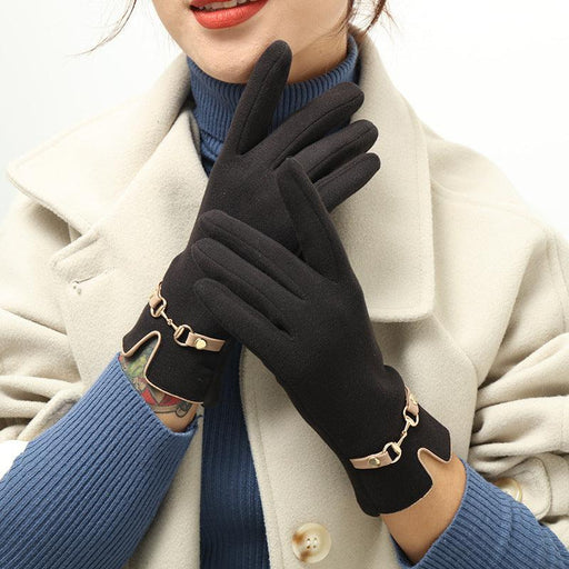 New German Velvet Gloves Women's Plush Warm Lovely And Cold Proof
