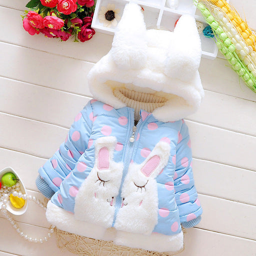 New Girls' Bunny Polka Dot Children's Padded Coat