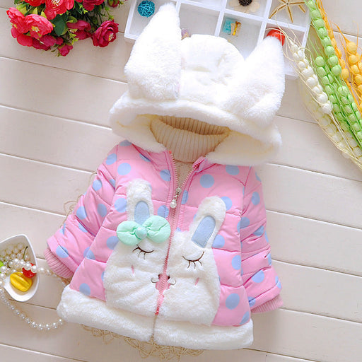 New Girls' Bunny Polka Dot Children's Padded Coat