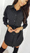 New Lace-Up Cardigan, Solid Color Sleeve-Sleeve Lapel Shirt Dress