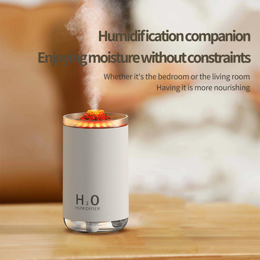 New Style Humidifier Simulation Flame Aroma Diffuser Volcano Household Desk