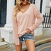 New Women's Knitwear Simple Solid Color Pullover Hollow Sweater For Women