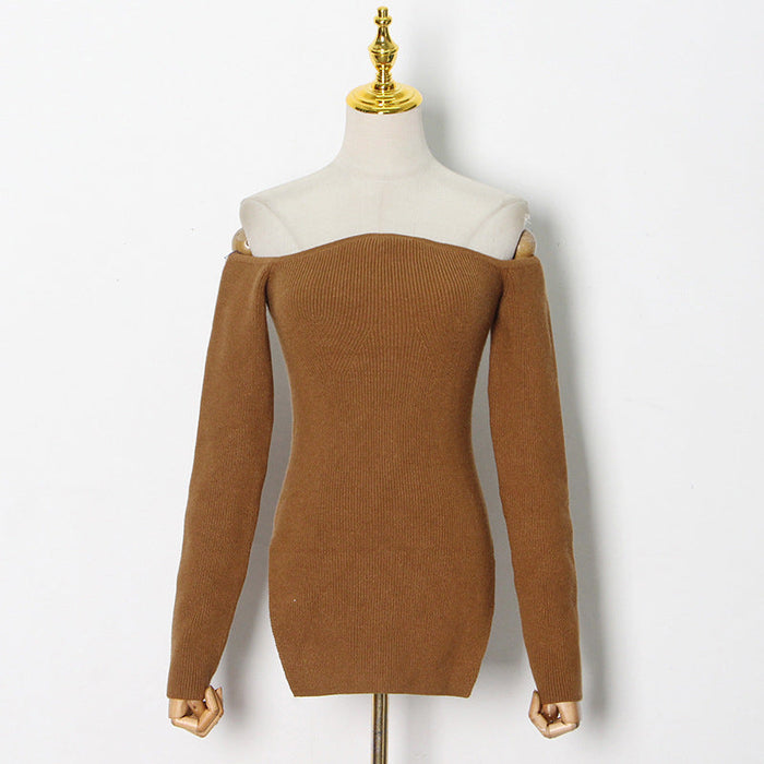 Niche Design Women's Tube Top Solid Color Sweater