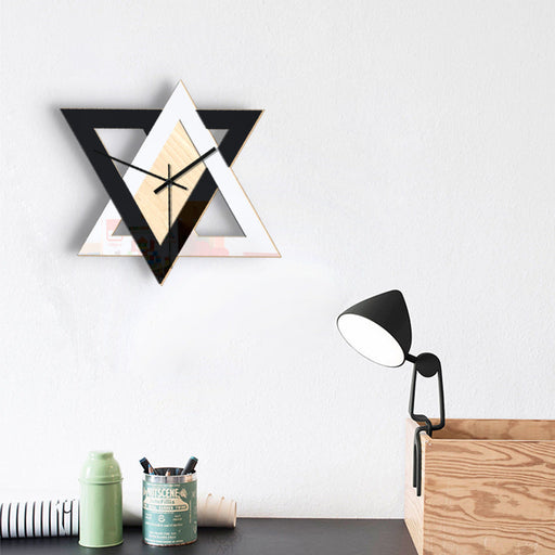 Nordic Personality Black And White Creative Wall Clock, Retro Silent And Simple Decorative Clock
