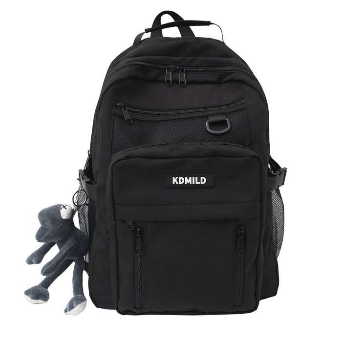 Nylon Backpack For Students School Bag High Capacity Waterproof Zippers Backpack