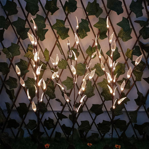 Outdoor Waterproof Solar Leaf Lawn LED String Lights
