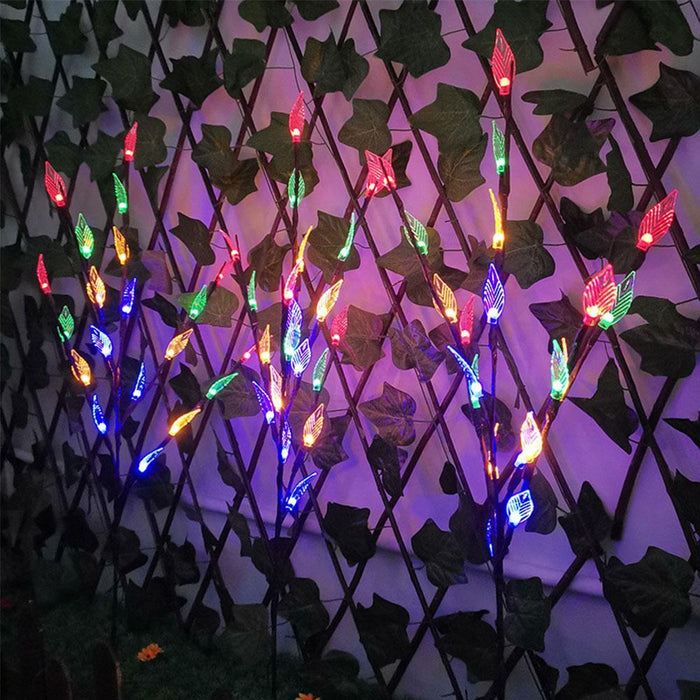 Outdoor Waterproof Solar Leaf Lawn LED String Lights