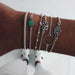 Personality turtle water drop gemstone 6-piece bracelet