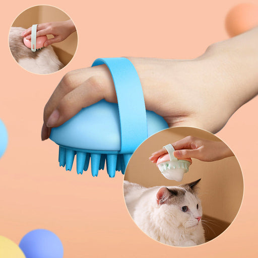 Pet Silicone Bath Massage Scrub Bath Brush For Cats And Dogs