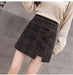 Plaid Skirt Women Irregular Woolen Short Skirt