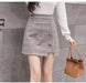 Plaid Skirt Women Irregular Woolen Short Skirt