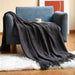 Pure Color Coral Fleece Knitted Sofa Blanket