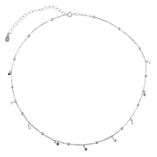 Real 925 Sterling Silver Geometric Round Choker
