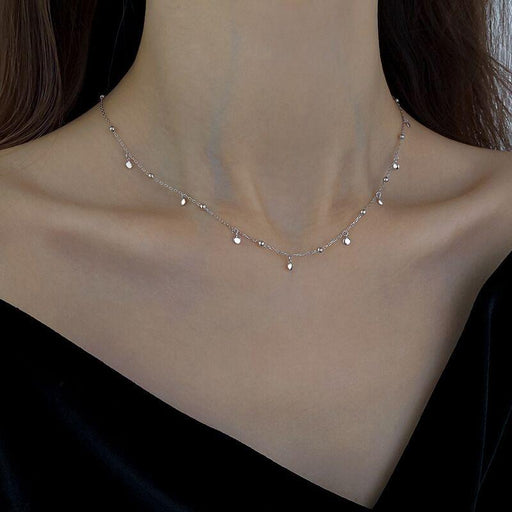 Real 925 Sterling Silver Geometric Round Choker