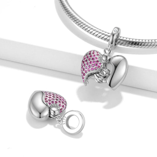 Red Rose Love Lock Series Beads 925 Sterling Silver Pendant Bracelet DIY Accessories