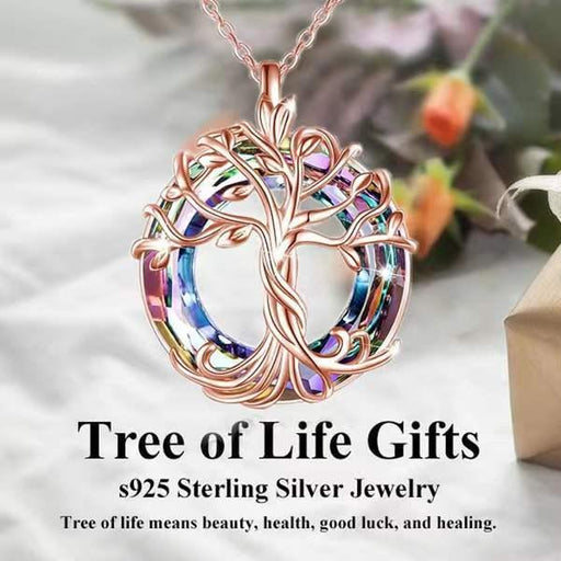 Rose Gold Tree of Life Necklace Set For Women Girls Friends Mother Birthday
